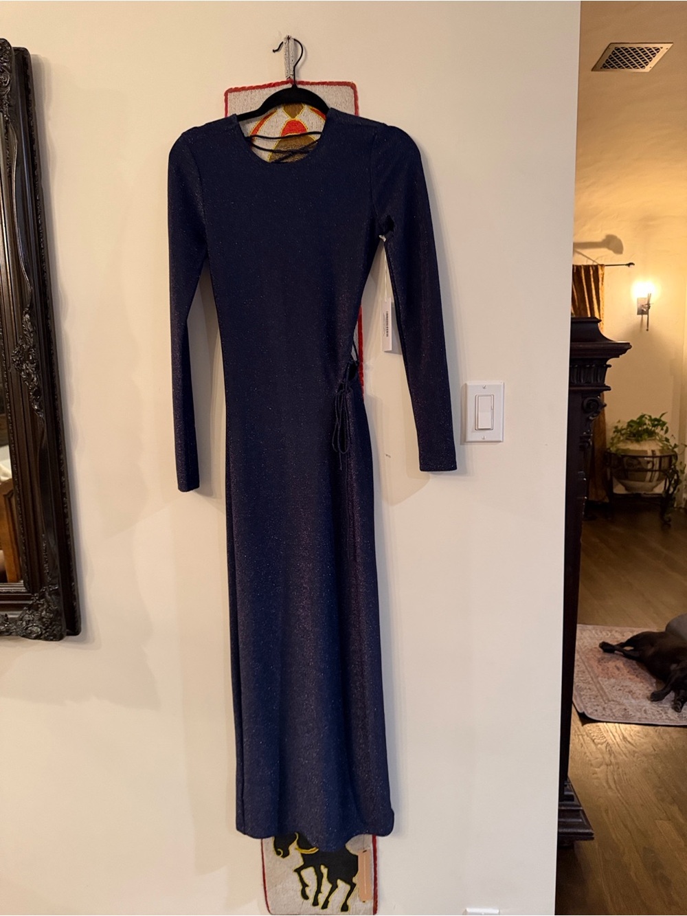 “Reformation” stunning Kinsey Knit Sparkling blue Gown NWT